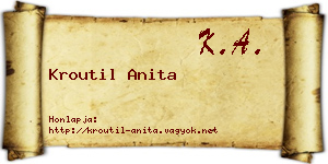 Kroutil Anita névjegykártya